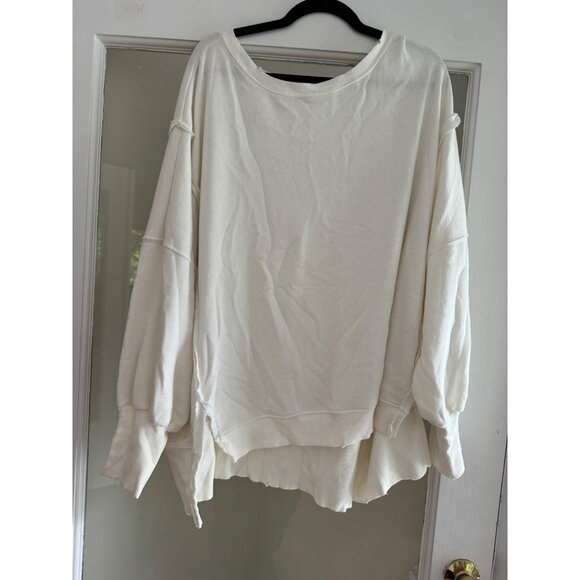 Free People We The Free Camden Sweatshirt X-Large XL NEW White Oversied - Picture 2 of 4